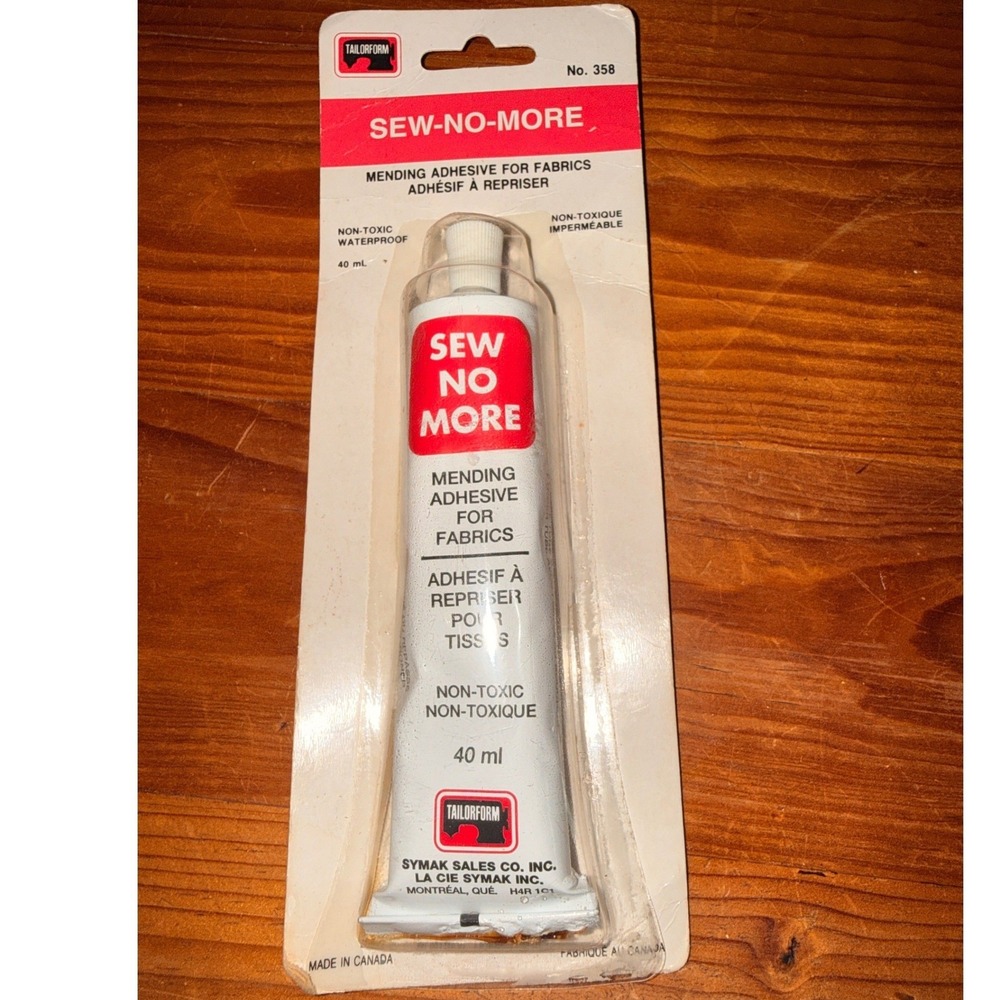 Vintage‎ Sew-No-More Fabric Mending Adhesive 40ml NOS Sealed Sewing Repair Glue